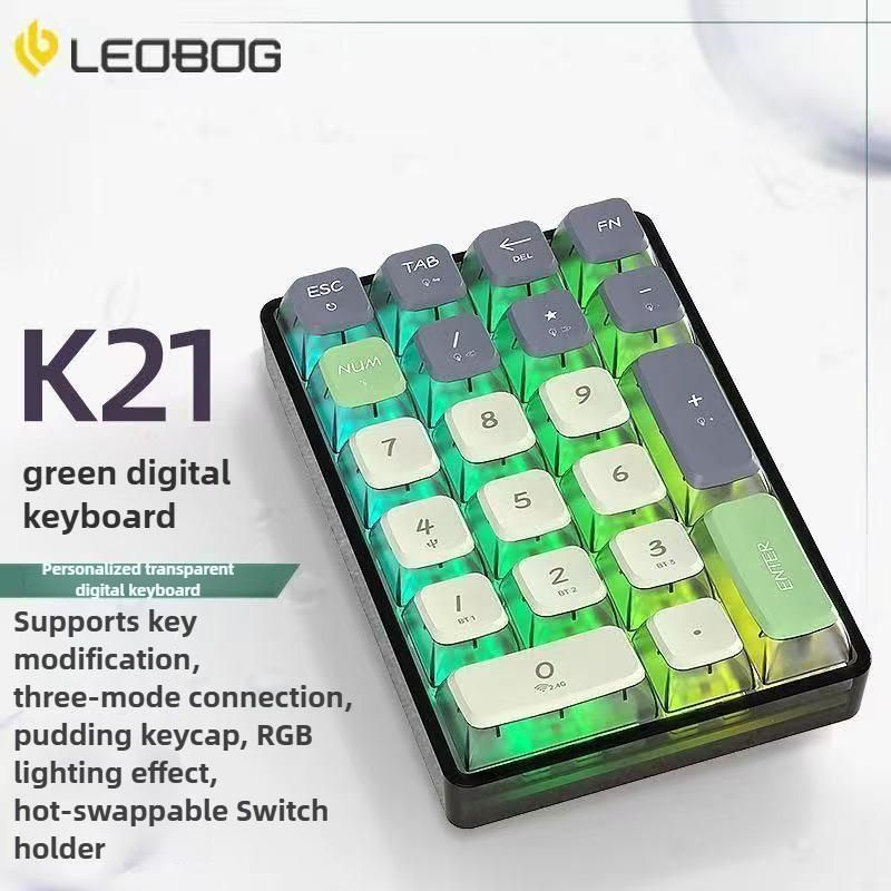 LEOBOG Gaming Keyboard 21 Key K21 Mechanical Keypad Transparent ...