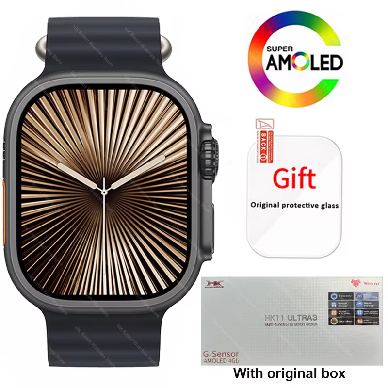 HK11 ULTRA 3 Smartwatch 49mm HD AMOLED 4G ROM Bluetooth Network ChatGPT ...