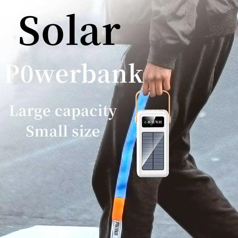 Solar power bank flashlight detail