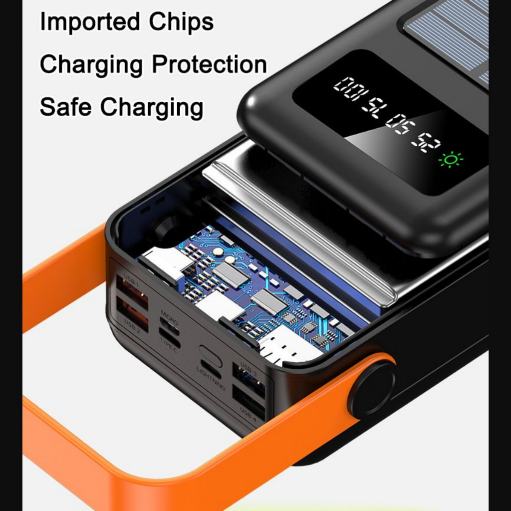 Solar power bank side view