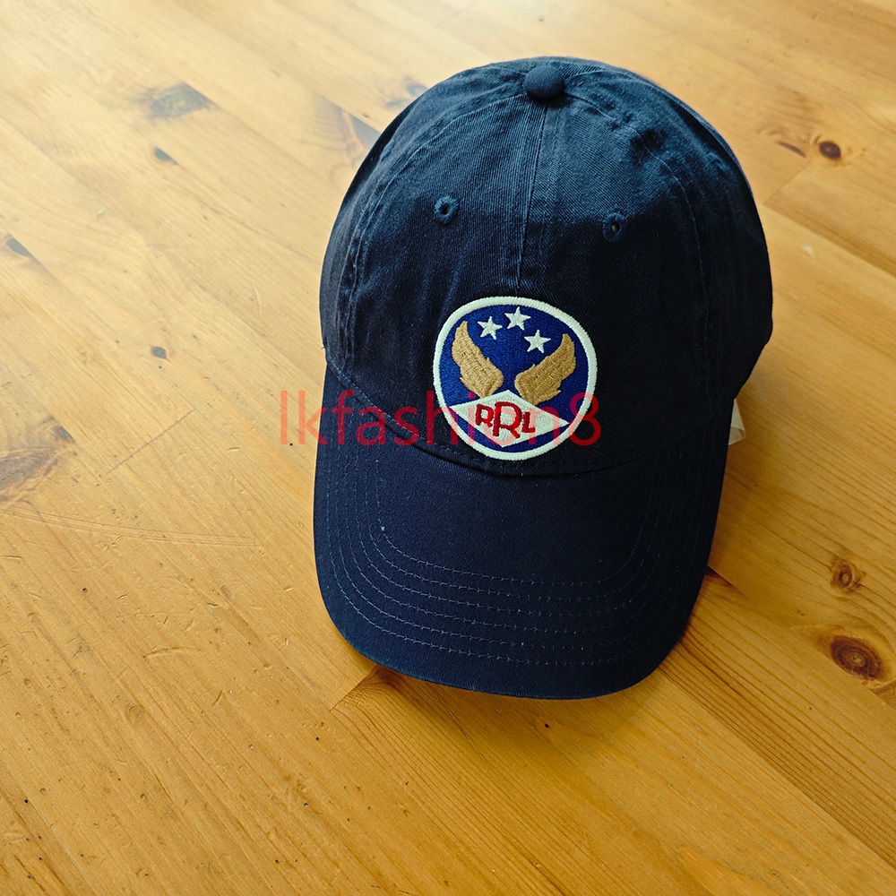 RL RR PRL Series Baseball Cap Vintage Hat Velcro Strap Navy blue 100% ...