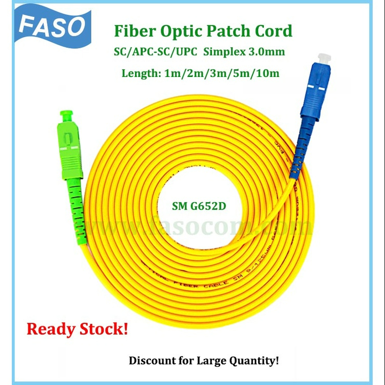 Fiber Patch Cord 1m 2m 3m SC/UPC-SC/APC Fiber Optic Jumper Cable Single ...