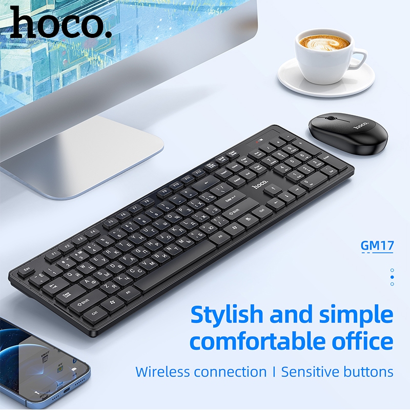 HOCO GM17 Wireless Mouse Keyboard Set USB 2.4G Wireless Portable ...