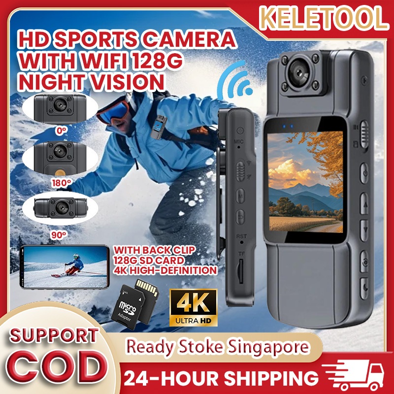 4K Full HD Mini Wifi Camera Recorder Portable Body Sports Video Camera ...