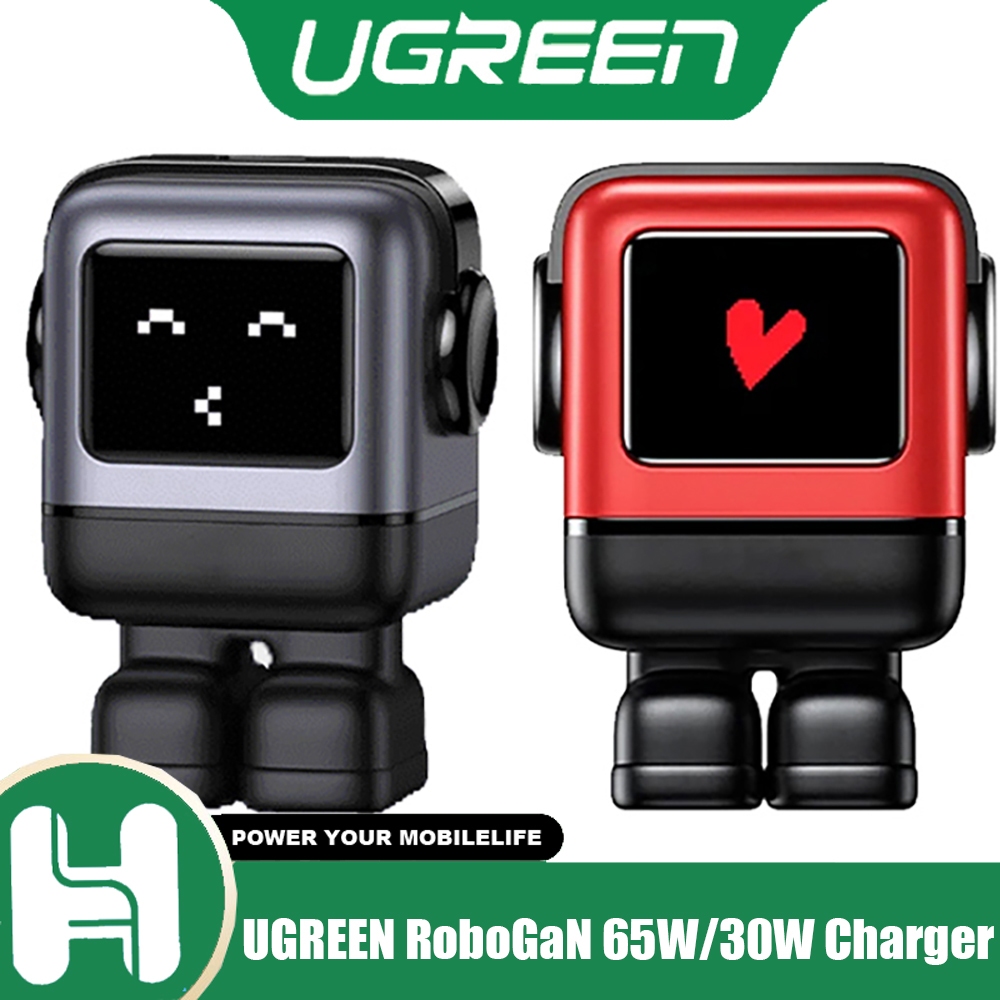 UGREEN RoboGaN 65W/30W USB C USB A Charger Mini Robot Nexode 3 Ports ...