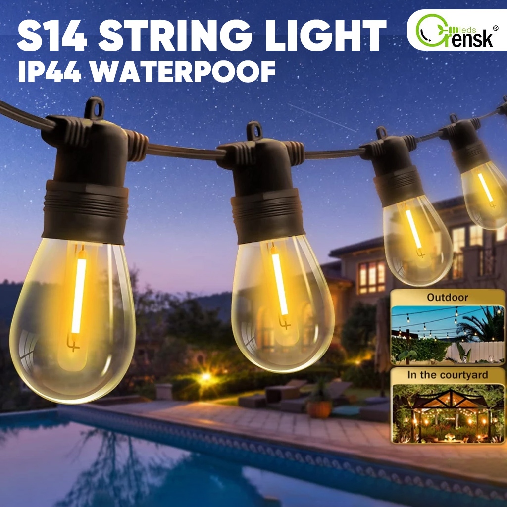 10M 15M Outdoor Waterproof String Lights S14 Commercial Grade Heavy ...
