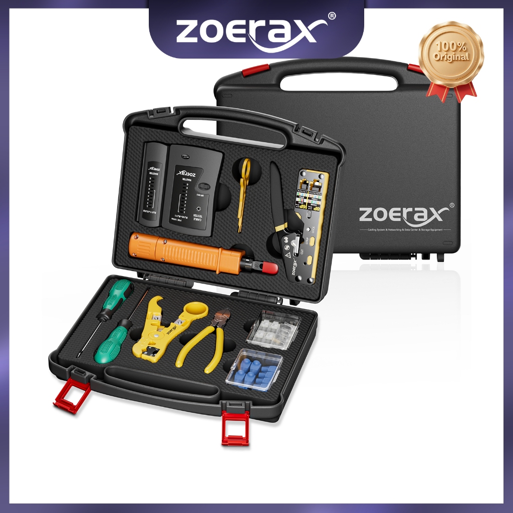 Zoearx RJ45 CAT6 cable termination tool kit, network tool set, punch ...