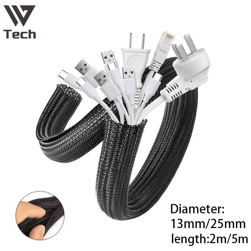 🔥🇸🇬 Cable Management Sleeves Split Cord Protector Wire Protector Loom ...
