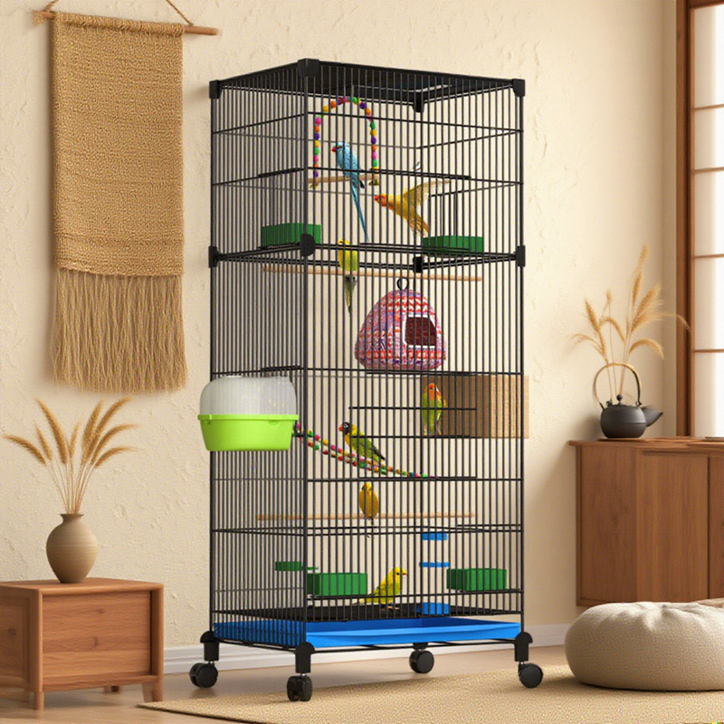 Large Bird Cage. Parrot Cage Cage Parrot Habitat With Wheels | Shopee ...