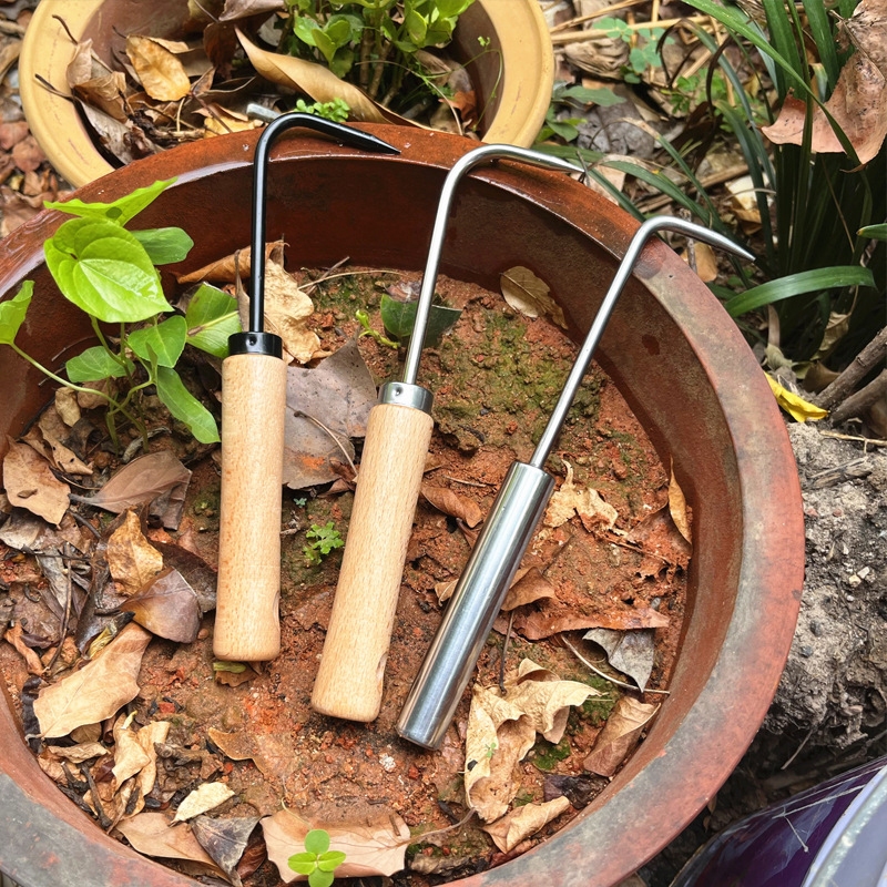Root pulling weeding tool garden bonsai hook shaped loose soil potted ...