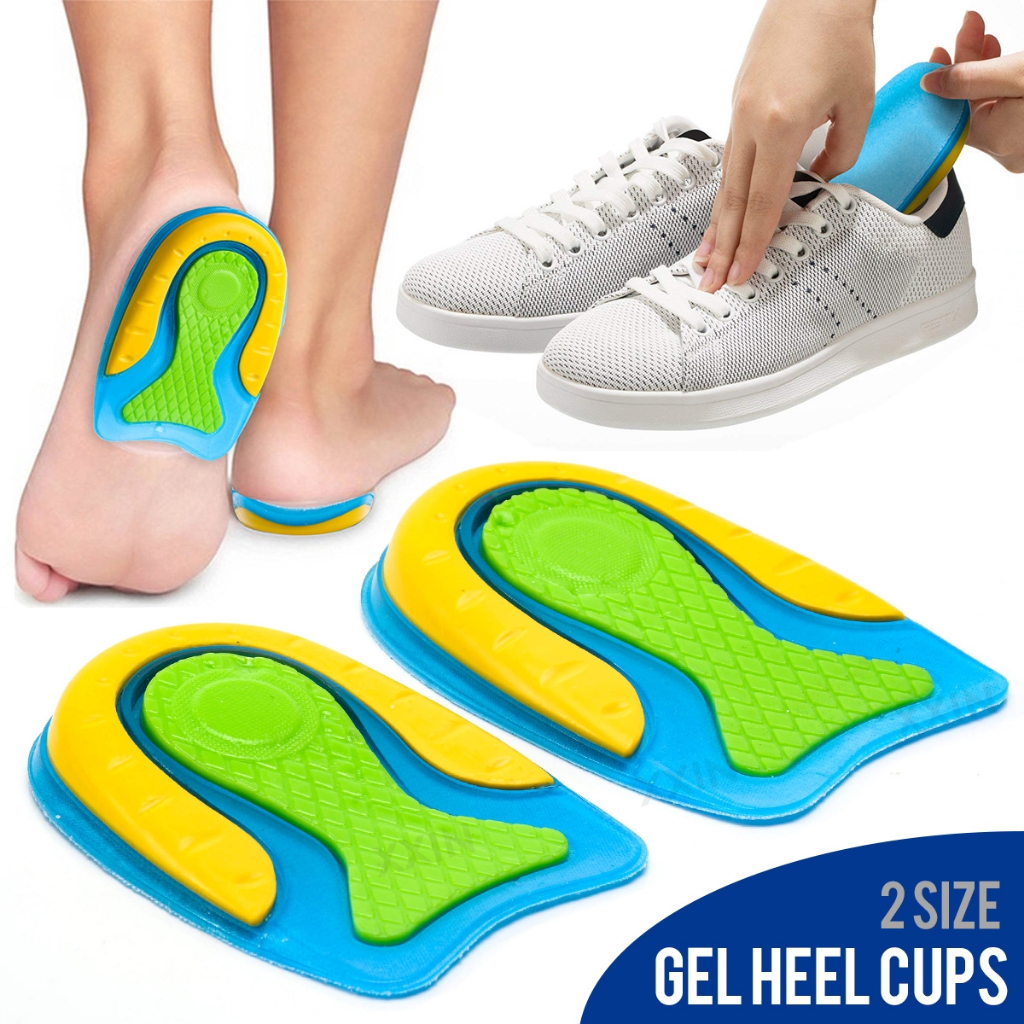 【XXIN】Shoe Insole Silicone Gel Heel Cup Pads Plantar Fasciitis Insert ...