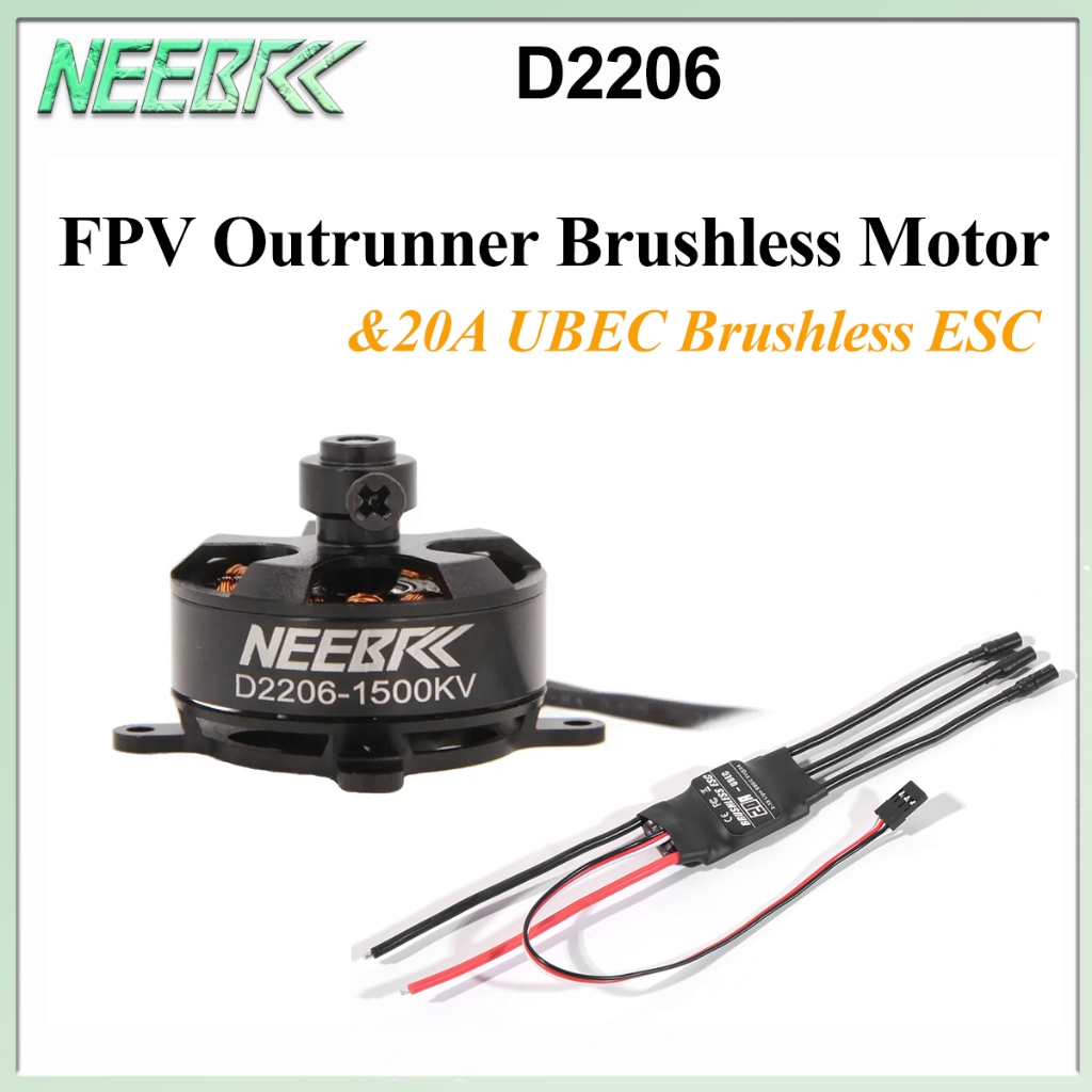 NEEBRC 2206 1500KV Outrunner Brushless Motor With 20A 5V/2A UBEC ...