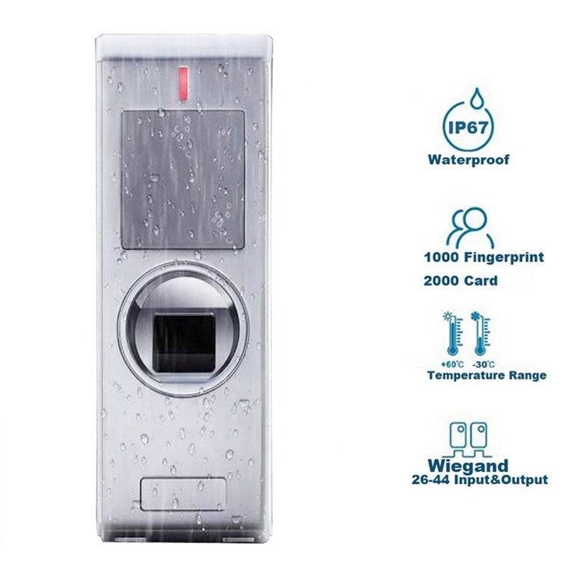 IP67 Waterproof Metal Biometric Fingerprint Access Control System Rfid ...