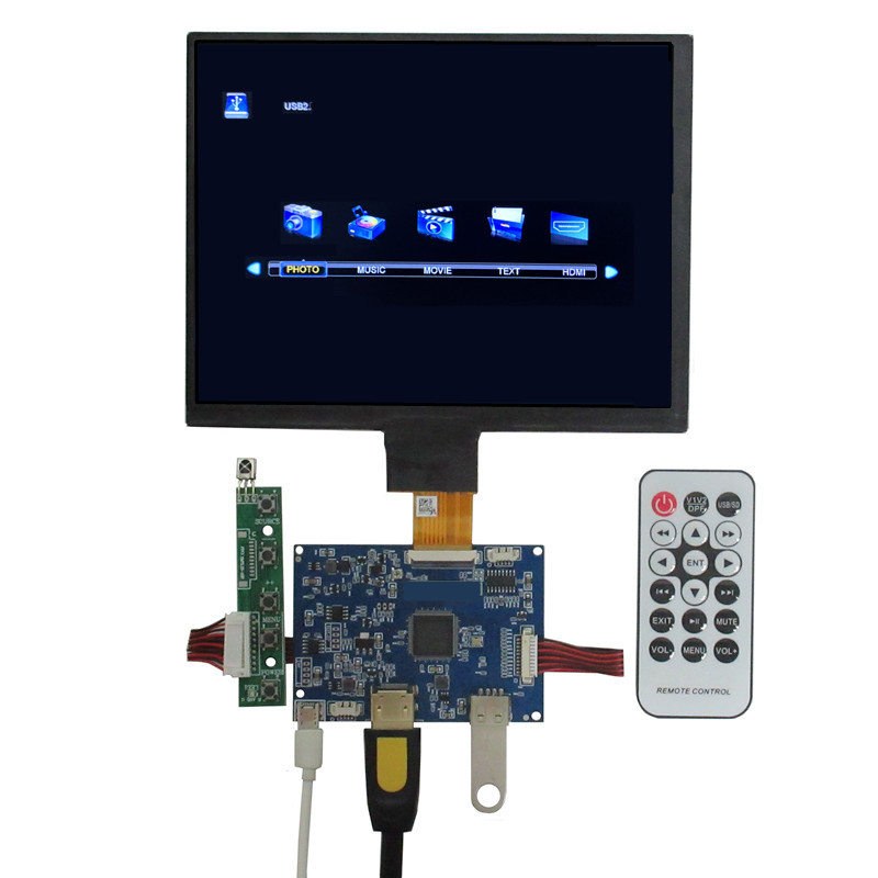 8 Inch IPS LCD Display Panel Kit - 1024x768 4:3 DIY Portable Monitor ...