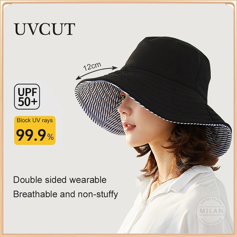 MILAN｜Japanese UVCUT Double-Sided Bucket Hat Women Summer UV