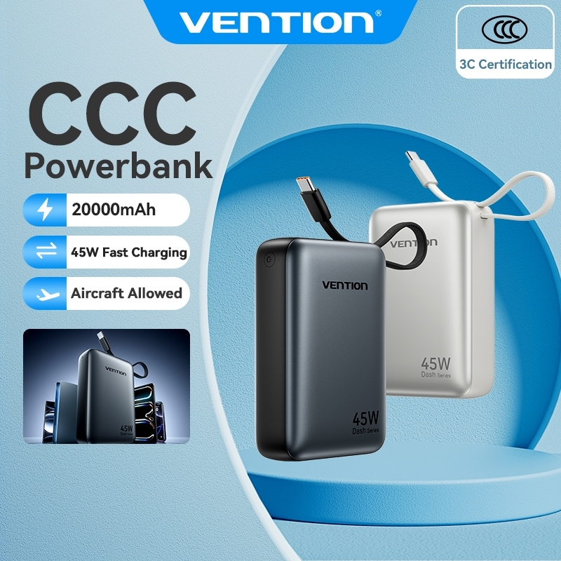 Vention CCC Certification Powerbank 20000mAh PD 45W 3C PowerBank