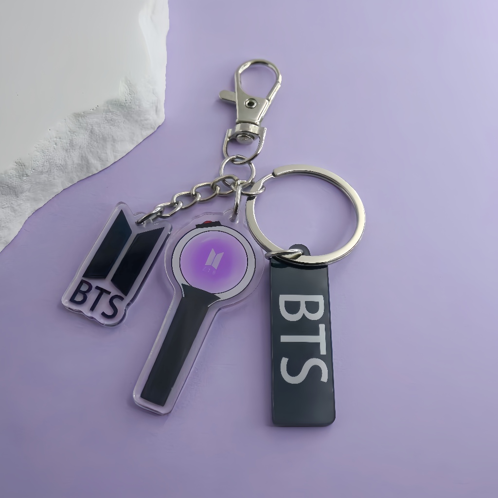 Kpop BTS Lightstick Pendant Keychain light stick keyring Jewelry Bag ...