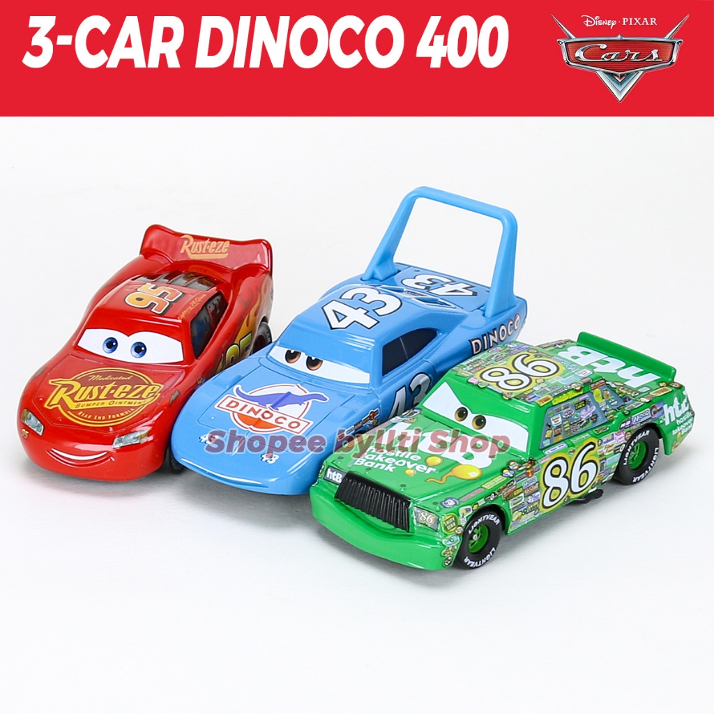 3-PACK Mattel Disney Pixar Cars Lightning McQueen King Chick Hicks