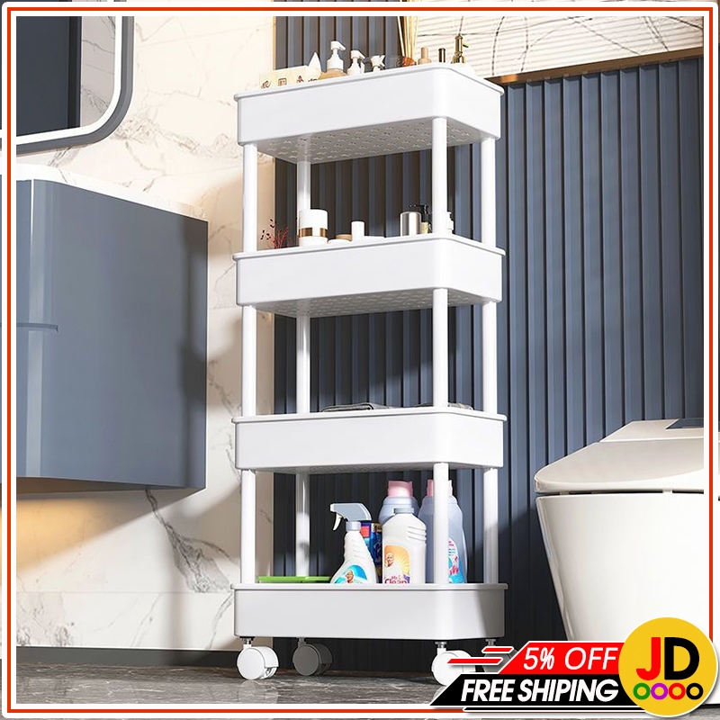Bathroom Storage Rack Toilet Rack Slim Rack with Wheels Home Storage ...
