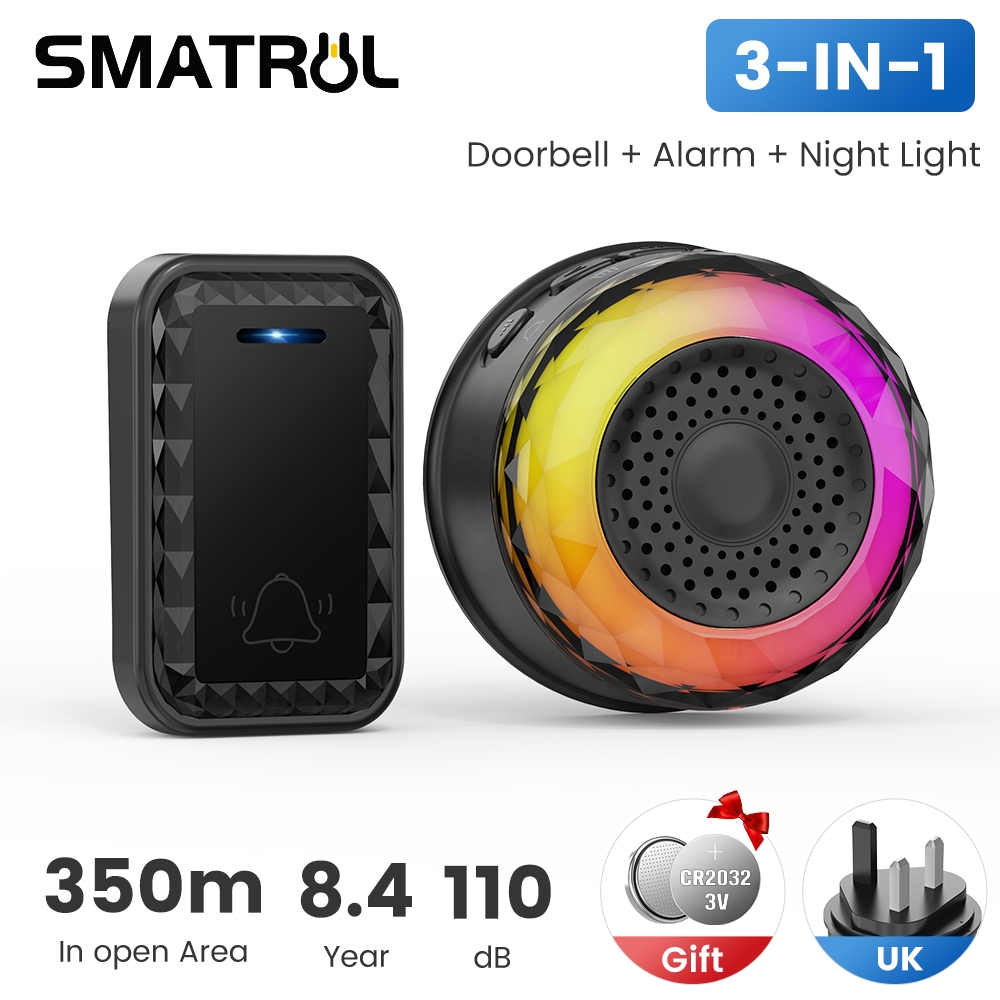 SMATRUL Wireless Doorbells Door Bell Ring 62 Chimes 110db Calling