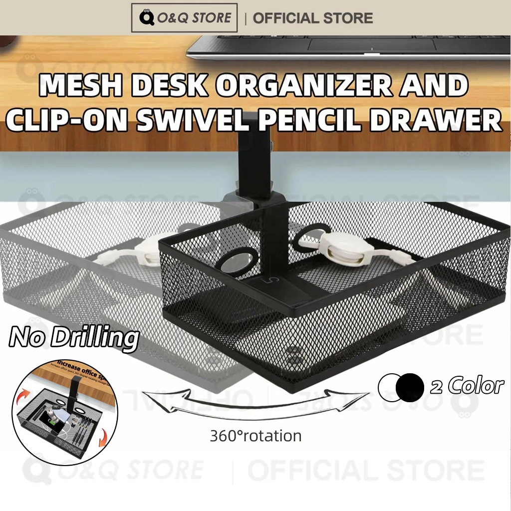 Under Desk Drawer Organizer 360 degree rotating Desk Drawer Rotatable ...