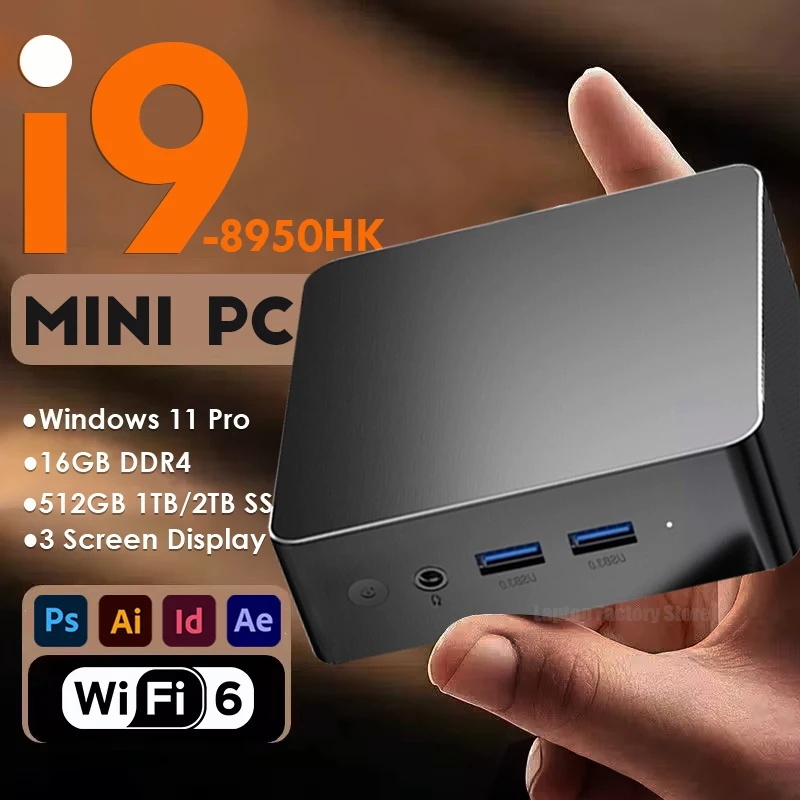 Three Year Warranty 】New Portable i9 Mini PC Computer Windows 11