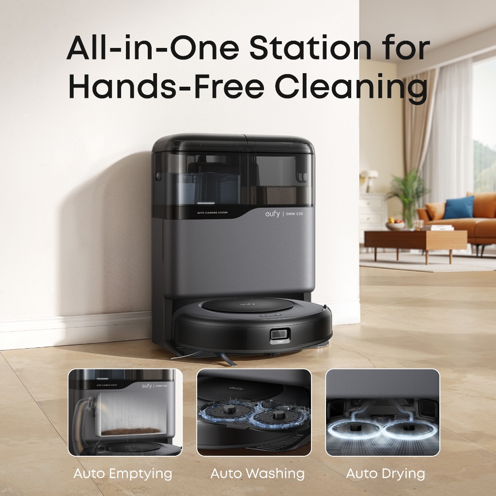 Best Seller】eufy Robot Vacuum Omni C20, 7000 Pa Powerful Suction