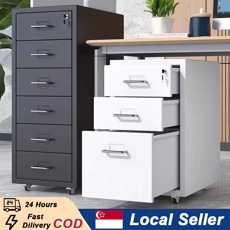 [SG Seller] 3/5/6 Layer Metal Drawer Unit-Minimalist Home Office Drawer ...