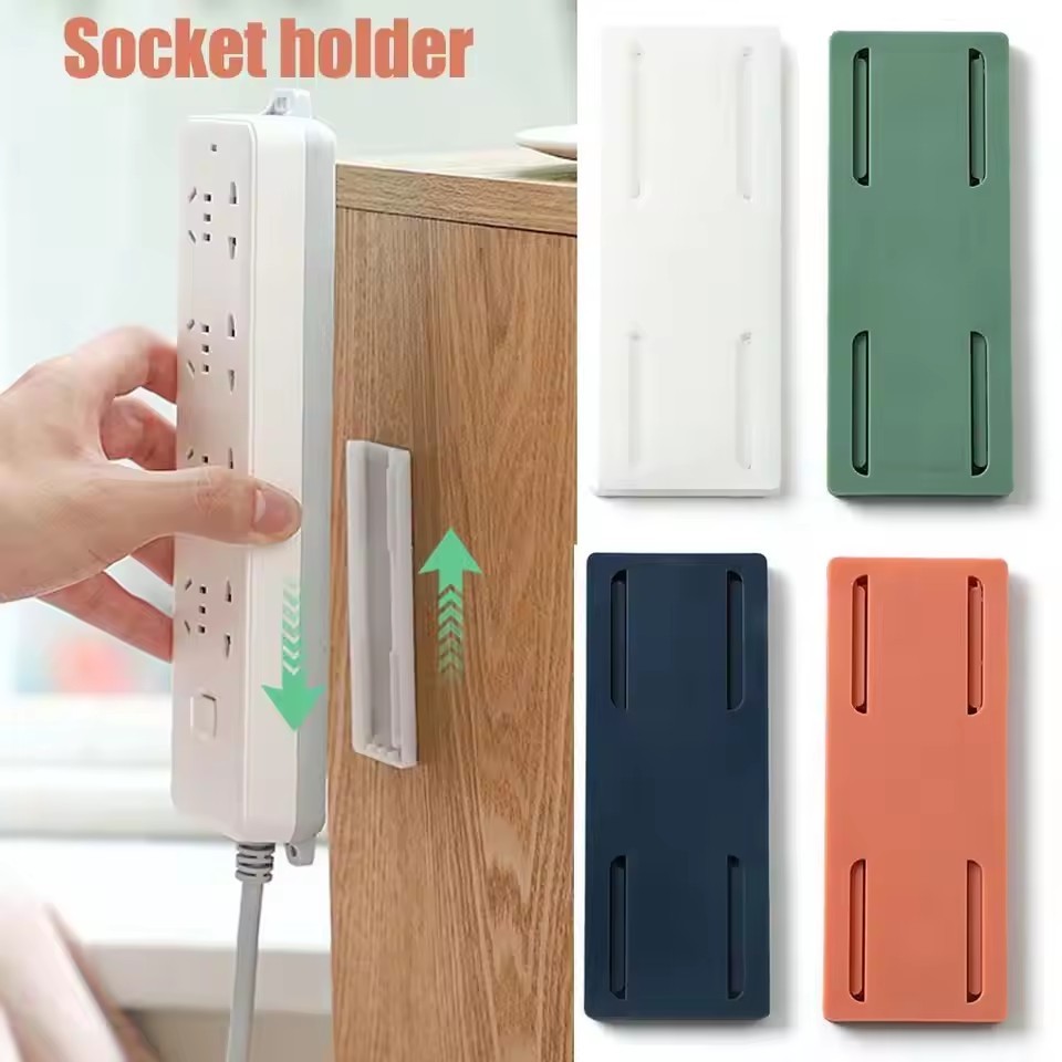 1/3/5pcs Wall Mounted Socket Holder Fixer Patch Self-Adhesive Power ...