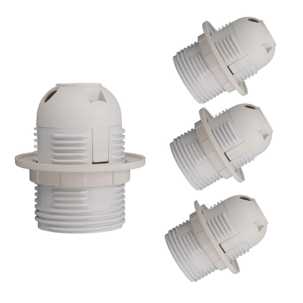 4pcs E27 Lamp Holder Full Tooth with Ring Threaded Fitting Lampshade ...