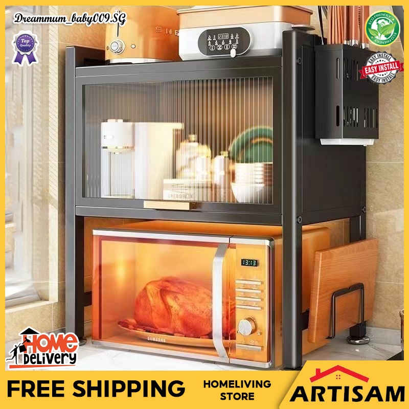 【Ready Stock】Metal Expandable Microwave Rack Oven Storage Rack Toaster ...