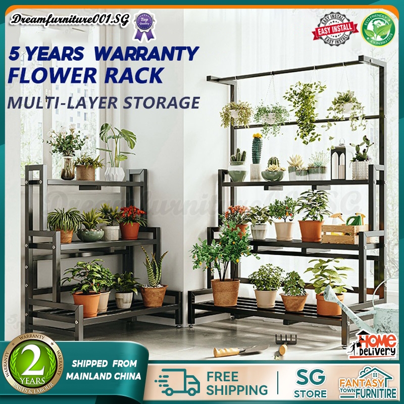 FTF Stainless Steel Flower Rack Indoor/Outdoor Metal Plant Rack Ladder ...