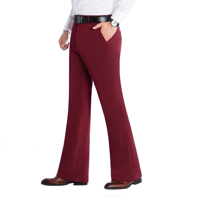 Men's Flared Suit Pants Men's Thin Business Drape Wide-Leg Trousers |  Shopee Singapore