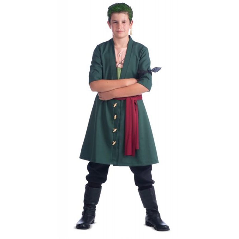 Child Anime Kimono Robe Zoro Cloak Uniform Halloween Costume Boy ...