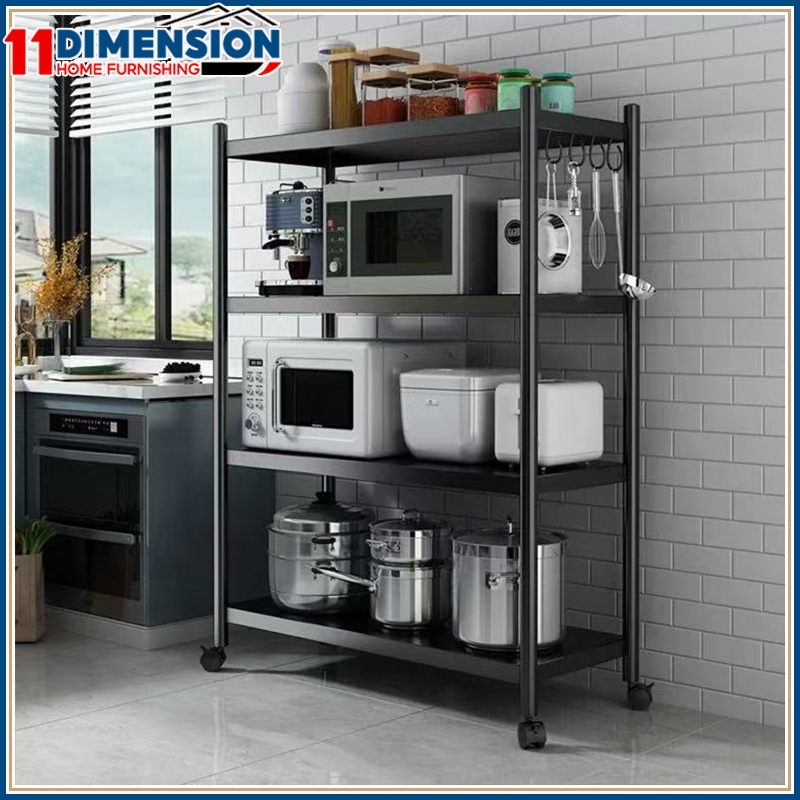 Stainless Steel Kitchen Rack Storage Rack Shelf with Wheels Antirust ...