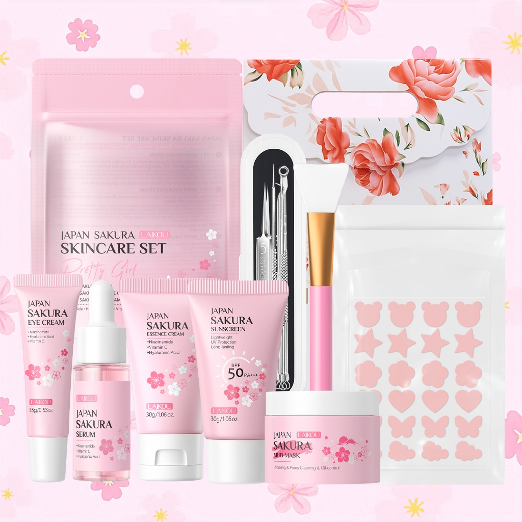 LAIKOU All-in-One Japan Sakura Beauty Gift Set | Complete Routine from ...