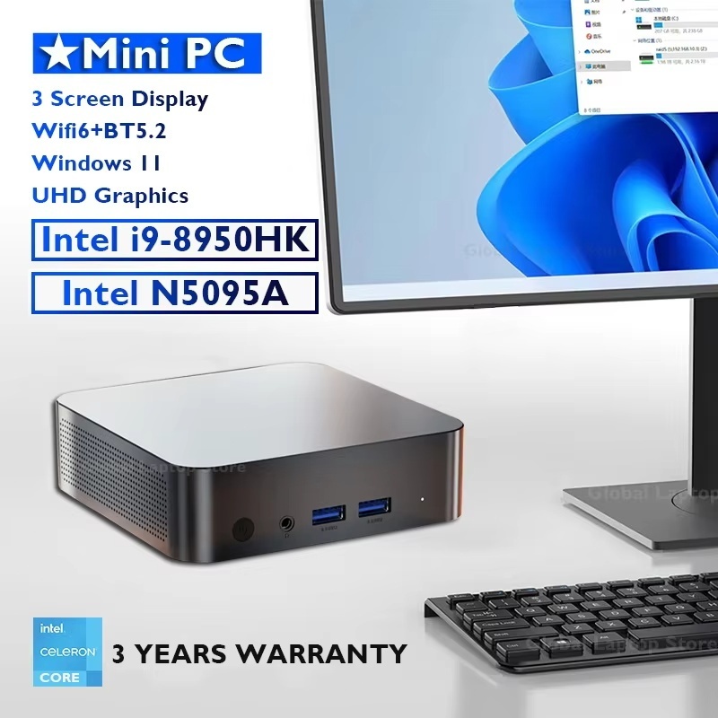 Mini PC Intel Core I9 8950HK for Games, Windows 11 Pro, 16GB, DDR4