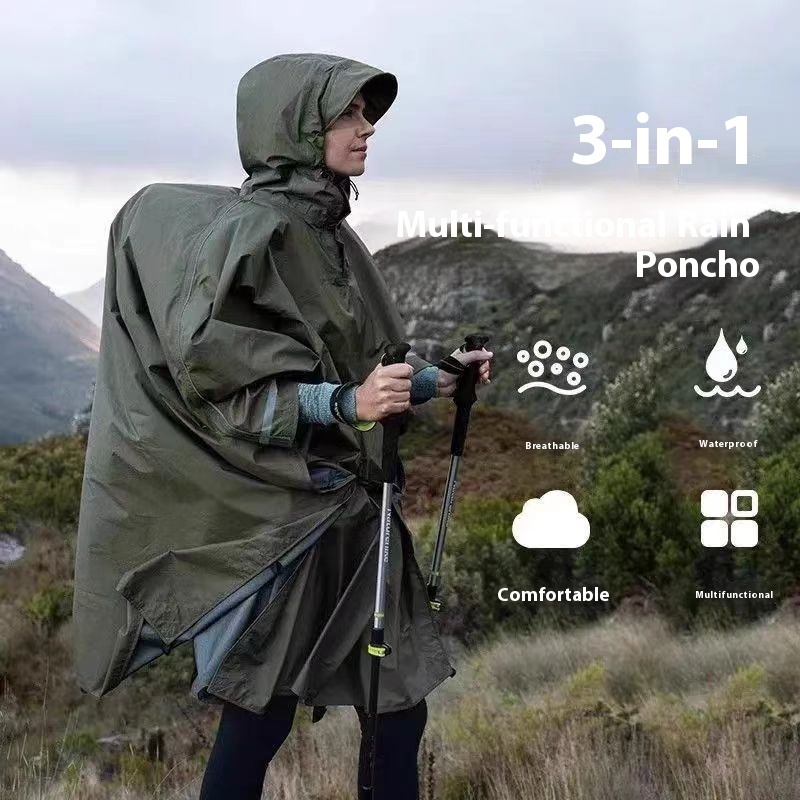 Three-in-One Multifunctional Cloak Raincoat Cycling Outdoor Hiking ...