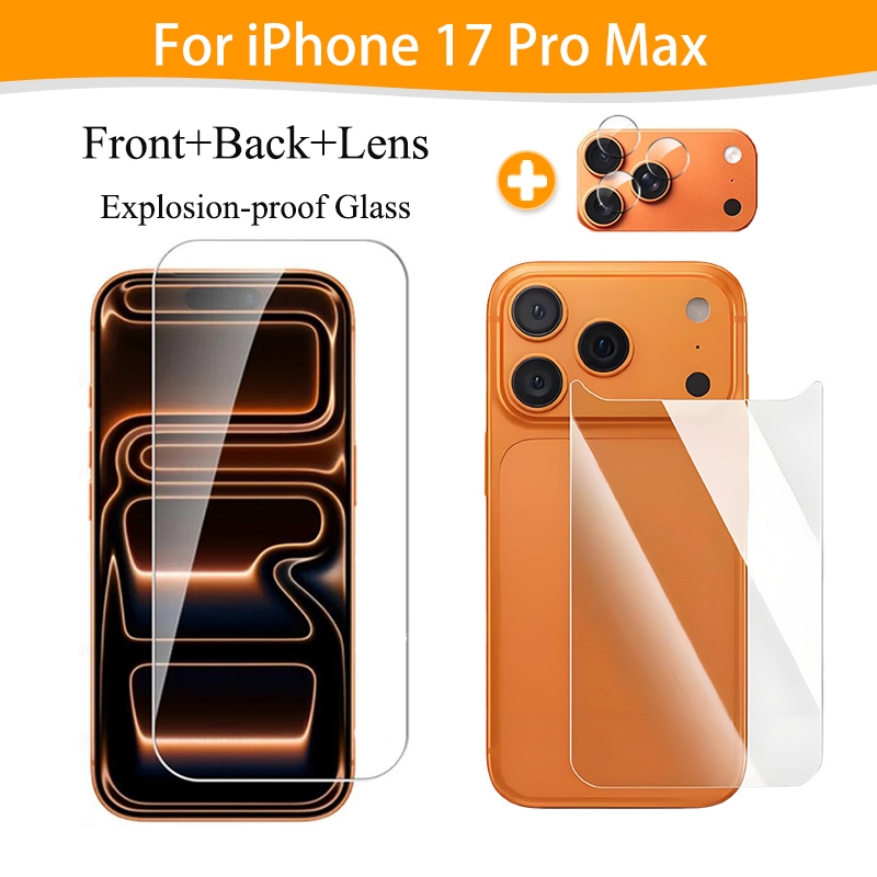 Tempered glass Front & Back Screen Protector For iPhone 17 Pro 16 15 11 ...
