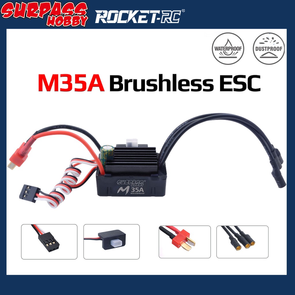 Surpass Hobby M35A Waterproof Brushless ESC 2-3S For 1/14 1/16 RC On ...