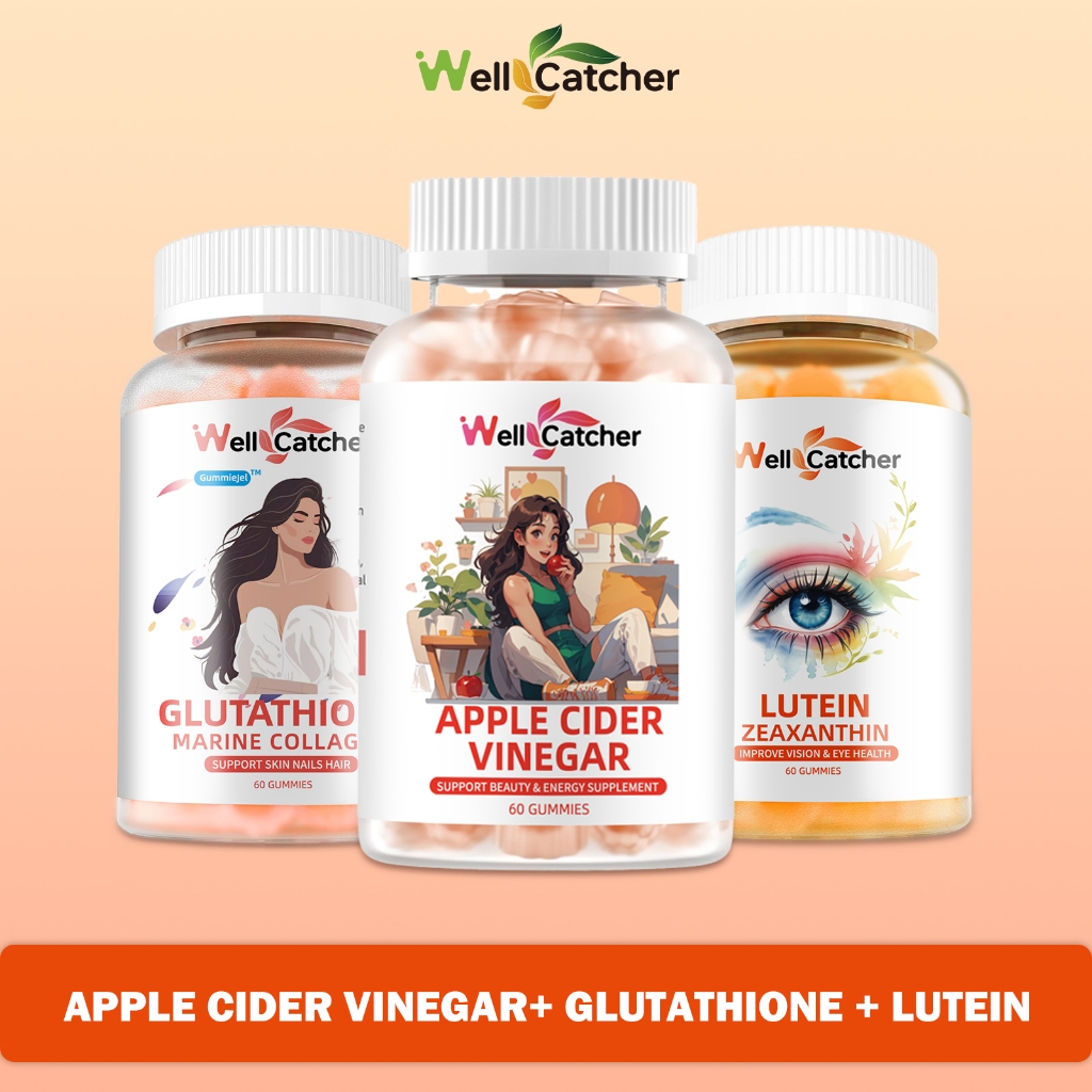 well catcher glutathione WellCatcher-Glutathione Marine Collagen Gummies - 60 Whitening Bright Skin  Tone & Inhibit Melanin Production Supplement vitamins-