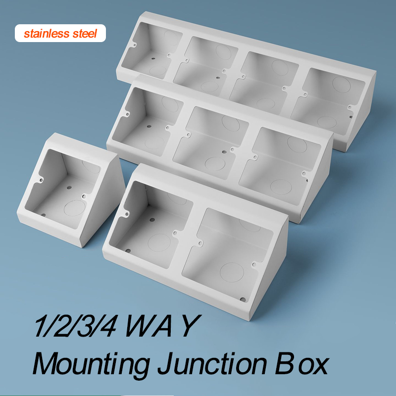 1/2/3/4 Gang Surface Mounting Box Black Silver white Stainless steel ...