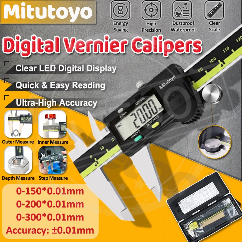 Digital Vernier Caliper Mitutoyo Digital Metal Caliper 300mm Electronic ...