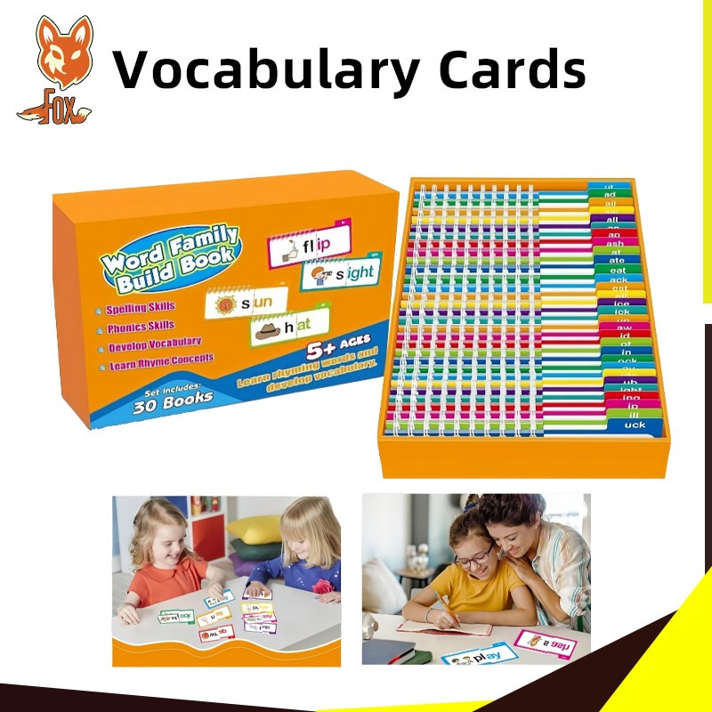 Word Families Letter Sounds Flash Cards ABC Vocabulary Flashcards ...