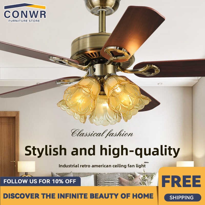 Classical American Household Living Room Pendant Light Fan 56 Inch ...