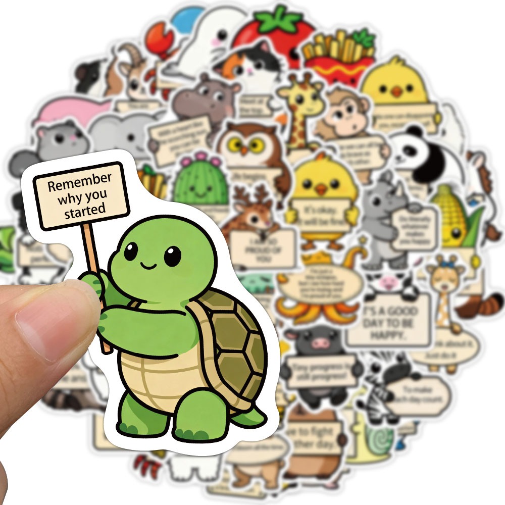[Large Stickers]100pcs Funny Emotional Support Animal Stickers Animal ...