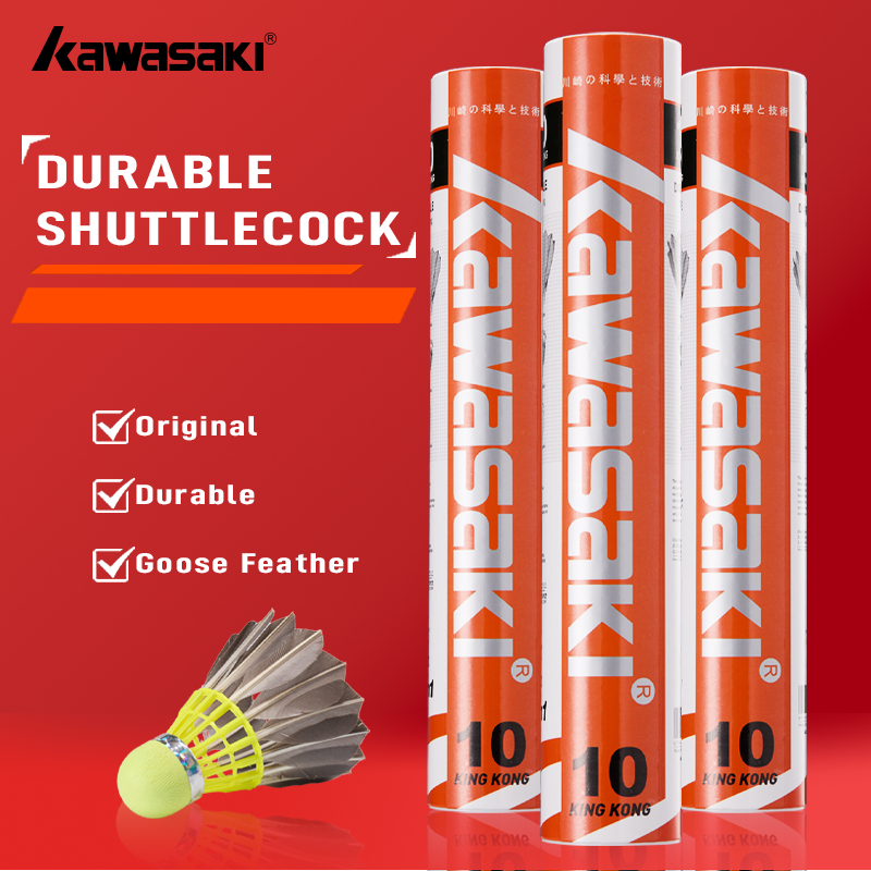 Kawasaki Shuttlecocks 12PCS King Kong 500&200&10 3 in1 Badminton Goose ...