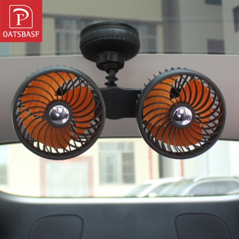 OATSBASF Rechargeable Car Headrest USB Fan Rear Seat Double Head Fan ...