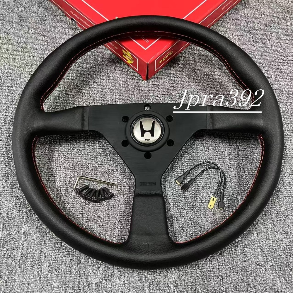 【for momo様】オーダー品 MOMO v1 Honda Leather Racing Steering Wheel Sporty universal 14
