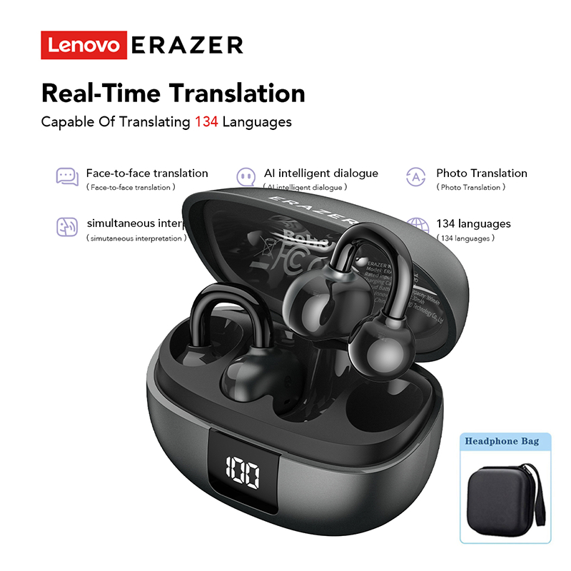 Lenovo ERAZER XT67 ANC Al Smart Real-Time Translation Ear Clip